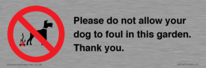 Please do not allow your dog to foul in this garden. Thank you.